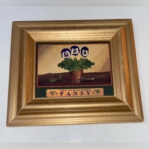 3 for 55$ Home Wall decor Set of 2 Gold‎ paint wood frames plants begonia 7“x 8” - Picture 2 of 11